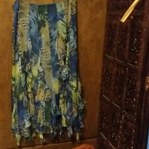 SPEIGALS Blue multi-colored Ruffle Skirt - 16